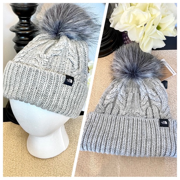 NWT The North Face Kids Youth/Junior Fur Pom Beanie Hat - Picture 1 of 8